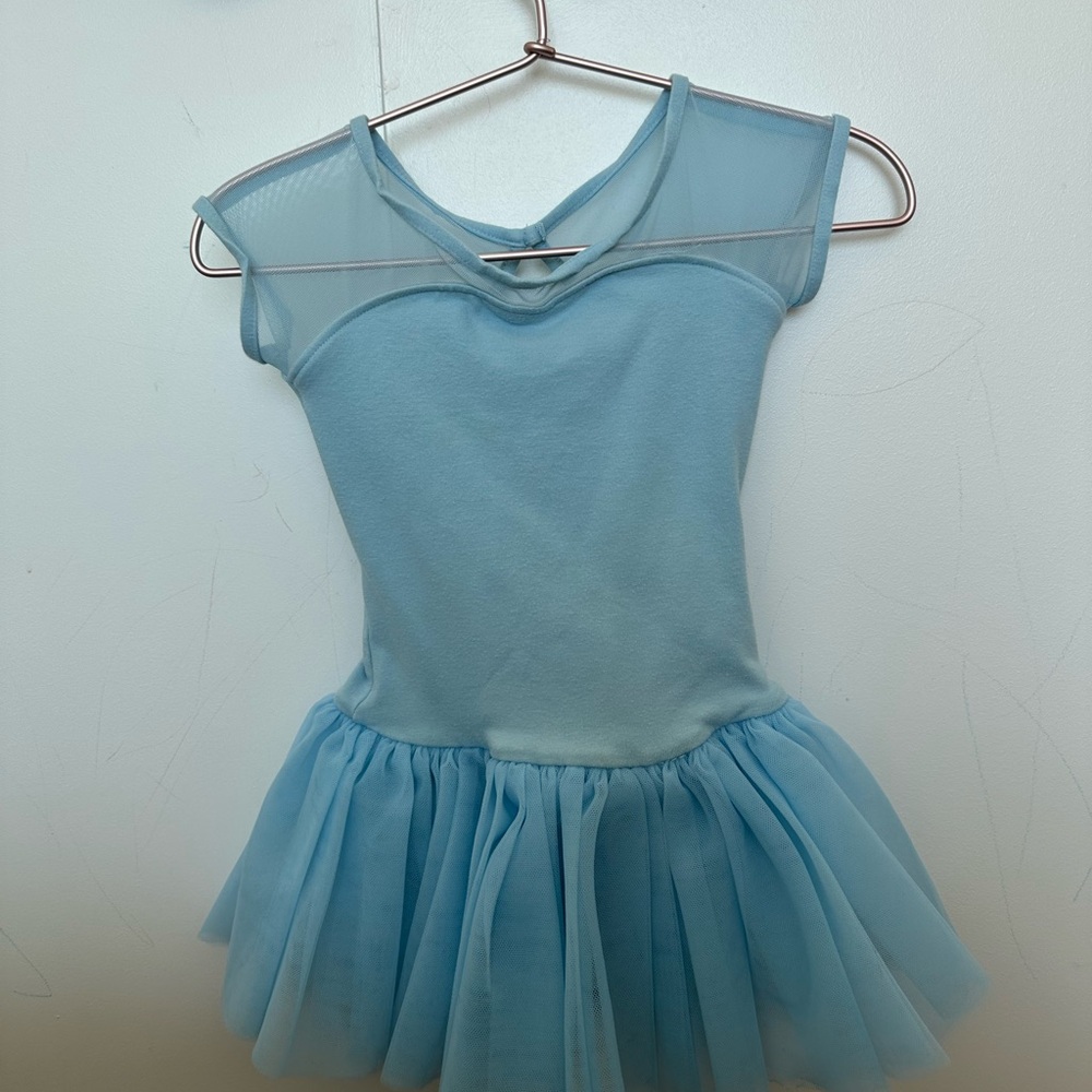 Cotton Capezio Toddler Leotard  Tutu Dress Blue Age 2-3 Short Sleeve